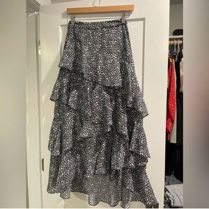 River Island Black and White Floral Maxi Skirt